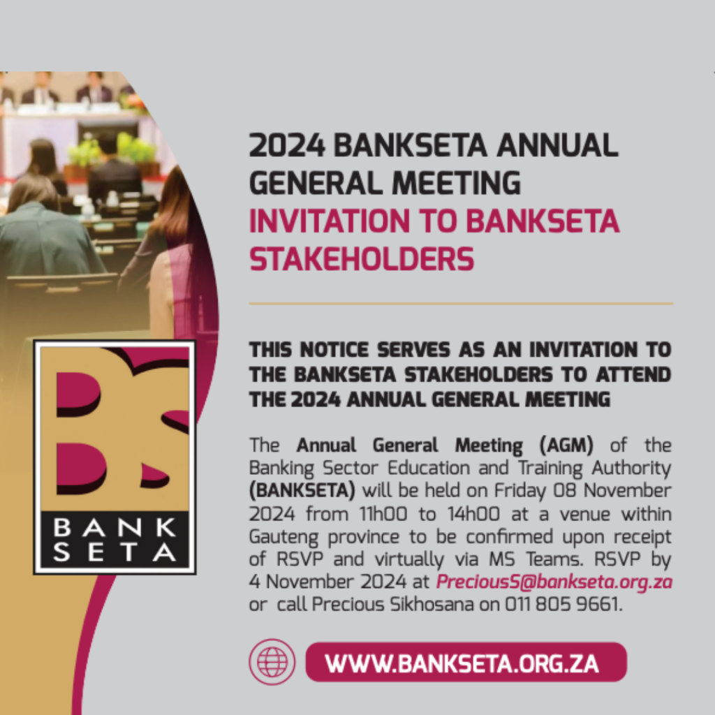 2024 BANKSETA Annual General Meeting Invitation to BANKSETA Stakeholders